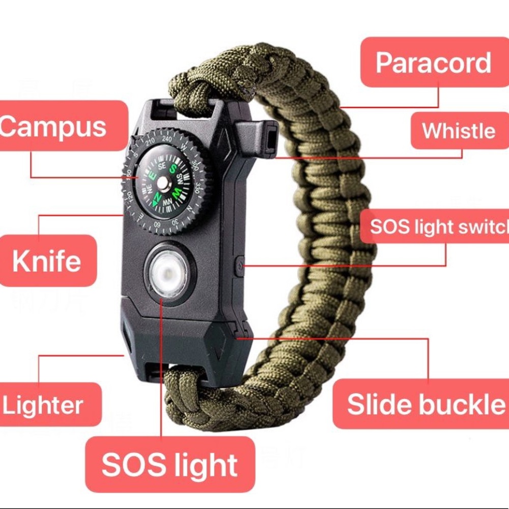 Multifunctional survival bracelet camping mountaineering adventure Escape unisex
